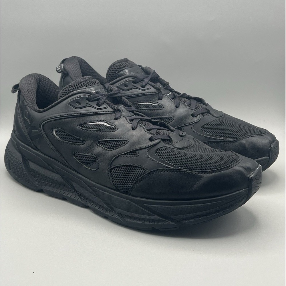 Hoka One One Clifton L Triple Black Running Shoes - Men's Size 15 USED